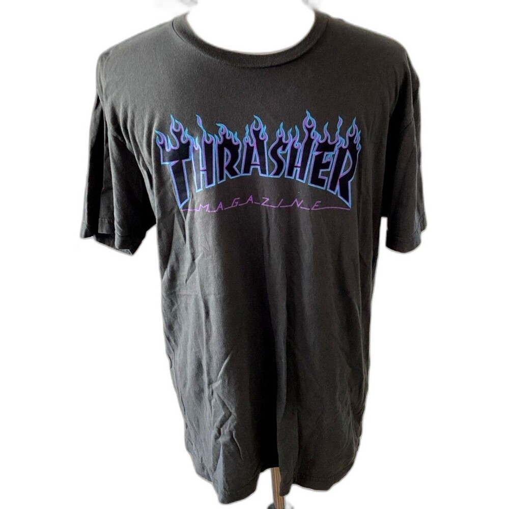 Thrasher T-Shirt Men's Size Large Color Purple Magazine Skateboarding Graphic T